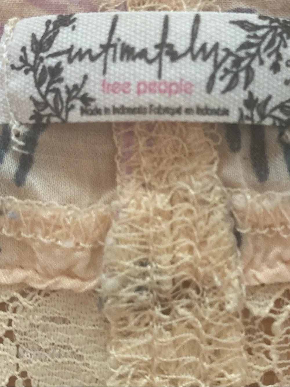 Free People Intimately She Swings Slip Dress Boho Fairy Neutral Combo Size Small